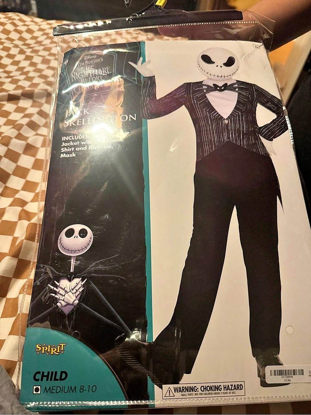 Spirit Halloween Jack Skellington Child Costume Black & White Boys Medium